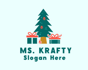 Merry - Christmas Tree Gifts logo design