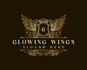 Luxury Wing Crown logo design