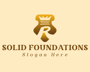 Gold Shield Crown  Logo