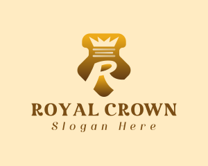 Gold Shield Crown  logo design