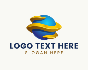 3d - 3D Digital Globe logo design
