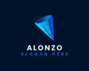 3D Digital Cone  logo design