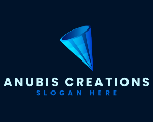 3D Digital Cone  logo design