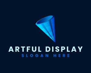 3D Digital Cone  logo design