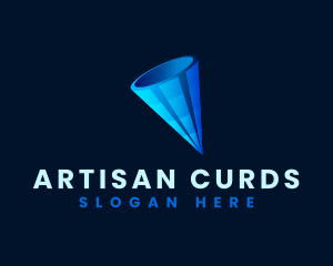 3D Digital Cone  logo design