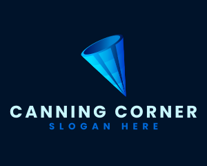 3D Digital Cone  logo design