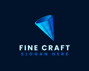 3D Digital Cone  logo design