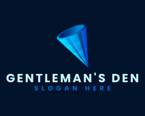 3D Digital Cone  logo design