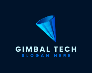 3D Digital Cone  logo design