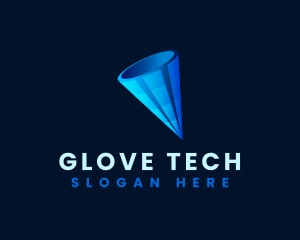 3D Digital Cone  logo design