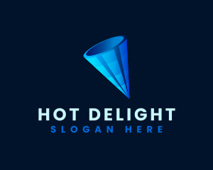 3D Digital Cone  logo design