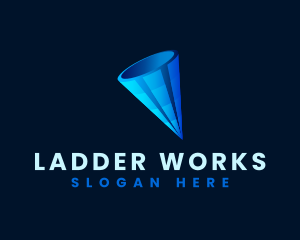 3D Digital Cone  logo design