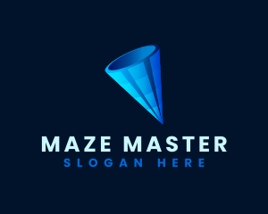 3D Digital Cone  logo design