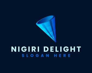 3D Digital Cone  logo design