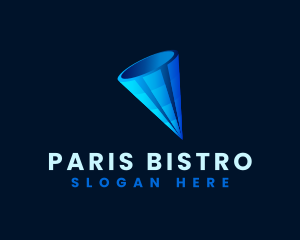 3D Digital Cone  logo design