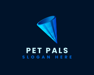 3D Digital Cone  logo design