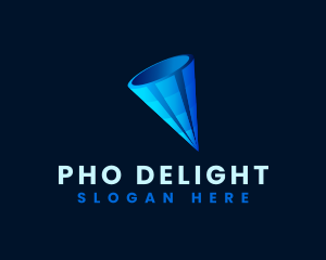 3D Digital Cone  logo design