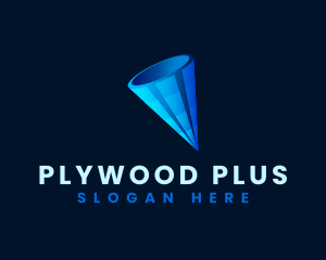 3D Digital Cone  logo design