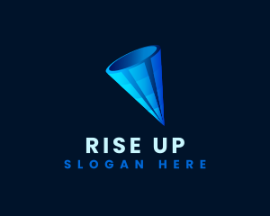 3D Digital Cone  logo design