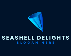 3D Digital Cone  logo design