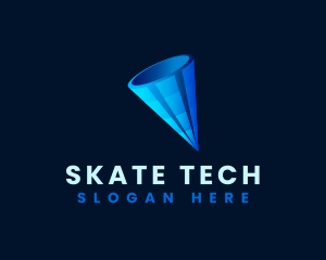 3D Digital Cone  logo design