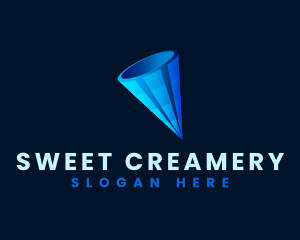 3D Digital Cone  logo design