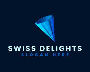 3D Digital Cone  logo design