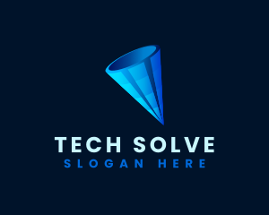 3D Digital Cone  logo design