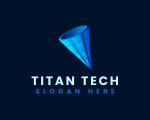 3D Digital Cone  logo design