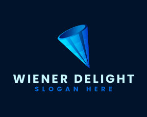 3D Digital Cone  logo design