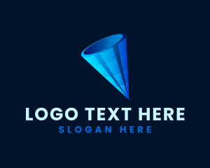 3d - 3D Digital Cone logo design