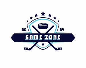 Sports Hockey Shield Game logo design