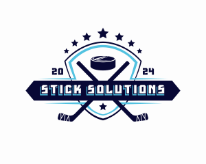 Stick - Sports Hockey Shield Game logo design