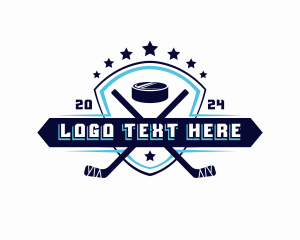 Stick - Sports Hockey Shield Game logo design