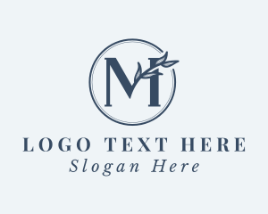 Stem - Nature Plant Letter M logo design