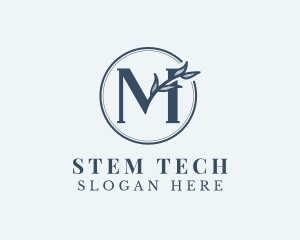 Stem - Nature Plant Letter M logo design