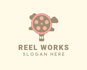 Hot Air Balloon Film Reel logo design