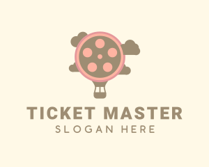 Box Office - Hot Air Balloon Film Reel logo design