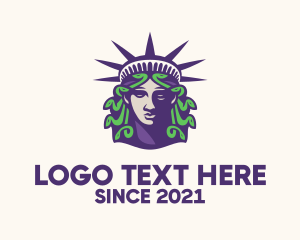 Freedom - Statue of Liberty Medusa logo design