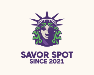 Statue of Liberty Medusa  logo design