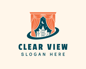 Window - Building Window Curtain logo design