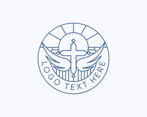 Parish - Religious Cross Wings logo design