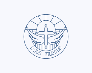 Religious Cross Wings logo design
