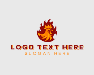 Diner - Blazing Barbecue Chicken logo design