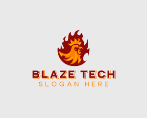 Blazing Barbecue Chicken logo design