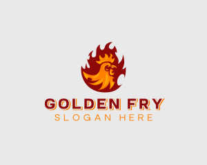 Frying - Blazing Barbecue Chicken logo design