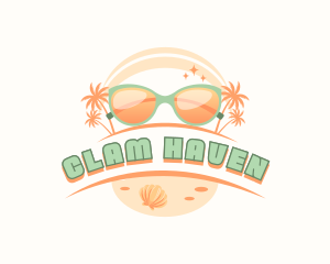 Clam - Beach Sunglasses Shades logo design