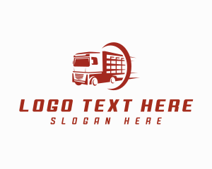 Distribution - Truck Cargo Delivery logo design