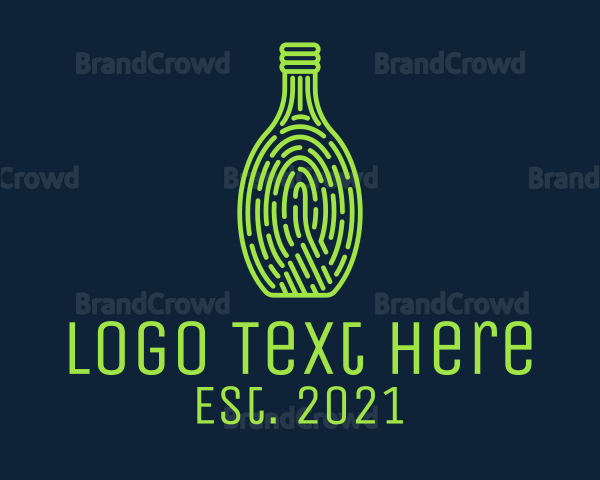 Wine Bottle Thumbmark Logo