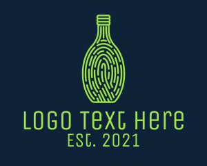 Secure - Wine Bottle Thumbmark logo design